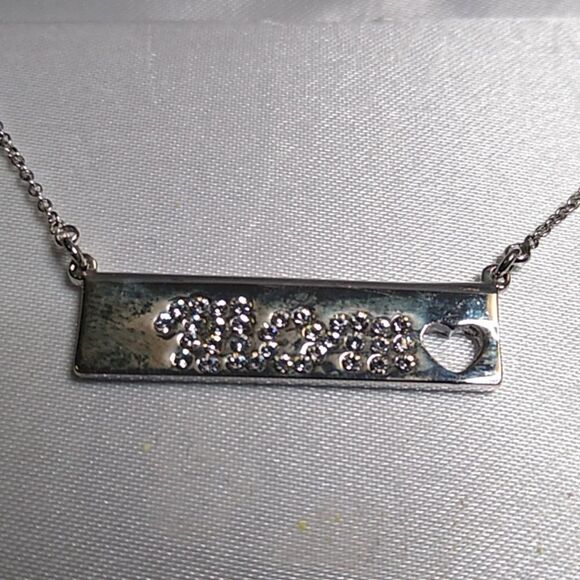 NWT Silver Plated Crystal Collection Swarovski Elements Mom Necklace - Picture 2 of 10